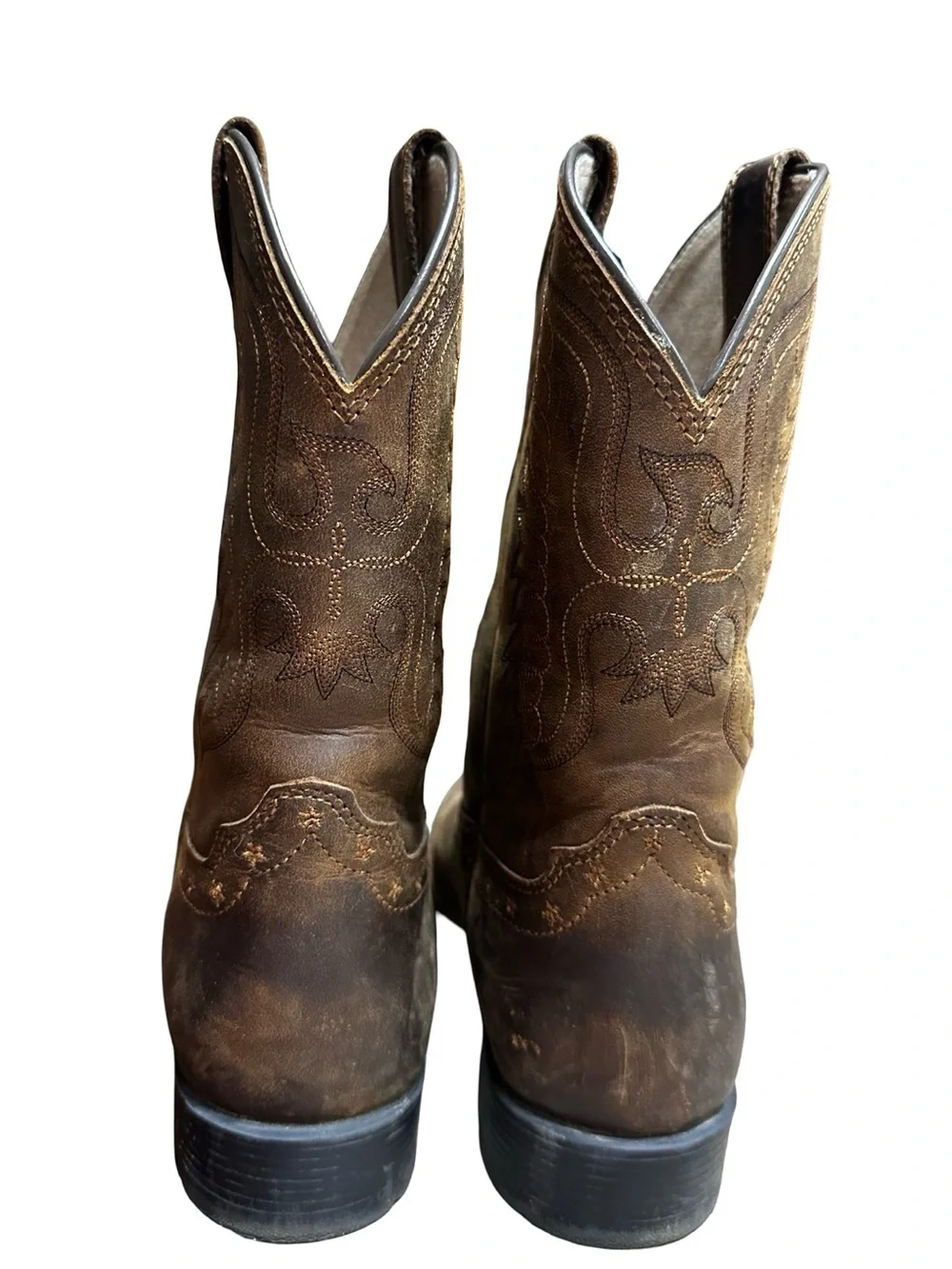 ARIAT HONOR DISTRESSED BROWN BOOTS SIZE 6 KIDS STYLE 10017313 WESTERN SQUARE TOE